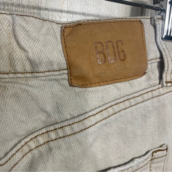 BDG Urban Outfitters PAX High Rise Fray Hem Straight Leg Jeans Tan Beige Size 24 - Picture 11 of 13